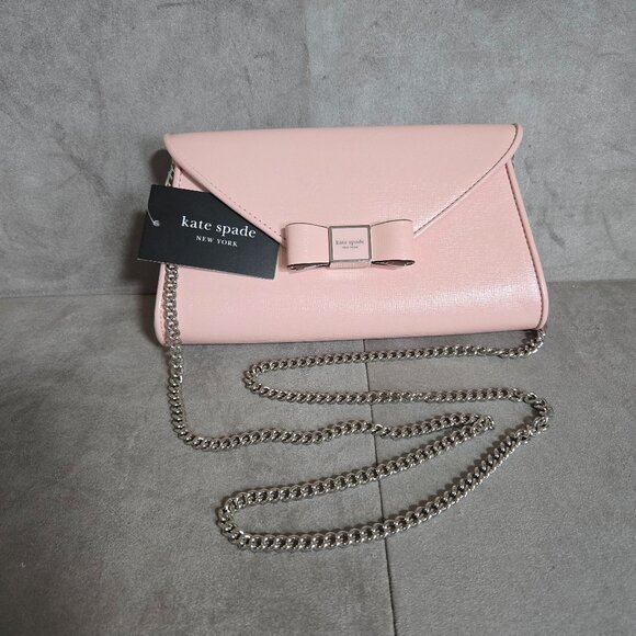 kate spade Handbags - NWT Kate Spade Morgan Bow Patent Leather Envelope Crossbody Pink